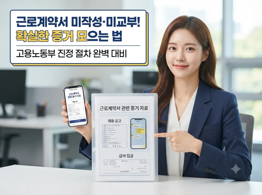 근로계약서를 받지 못해 근무 기록을 정리하는 근로자